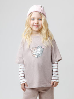 КР 302809/кофейный меланж к575 фуфайка (футболка) для дев