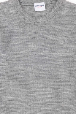 Серый меланжевый свитер для девочки - U.s. polo assn фото 5