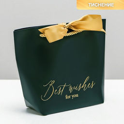 Цена за 2 шт. Пакет подарочный, упаковка, Best wishes, 14?17?7 см
