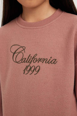 Толстовка с короткими рукавами из ткани селаник стандартного кроя для девочек и принтом с надписью Selanik - Defacto фото 6