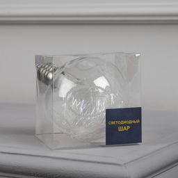 Ёлочный шар Ледяной узор, 10 см, 1 LED, от батареек, свечение RGB - Luazon lighting фото 8
