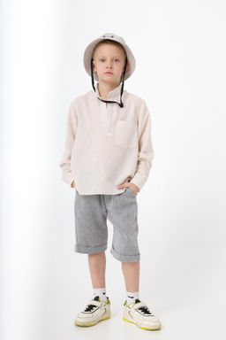 Брюки багги деним, нюд - Inzibe фото 14