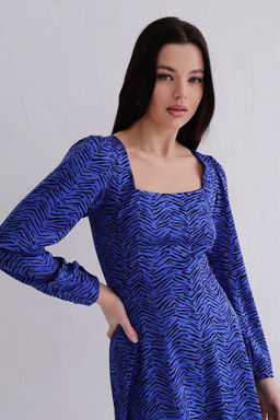 Платье с вырезом каре синее - Martichelli фото 24