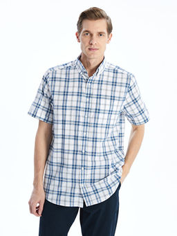 Regular Fit K?sa Kollu Ekose Erkek G?mlek