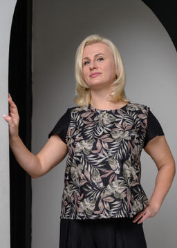 100% ХЛОПОК блуза прямого силуэта - Новый лен фото 3