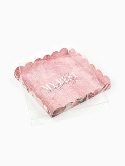 Цена за 5 шт. Коробка для печенья с прозрачной крышкой My best wishes, 21×21×3 см