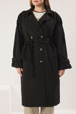 Trendyolmilla Haki Kemerli Ruzgarl?k Detayl? Su Itici Uzun Trenckot TWOSS21TR0005  фото 85