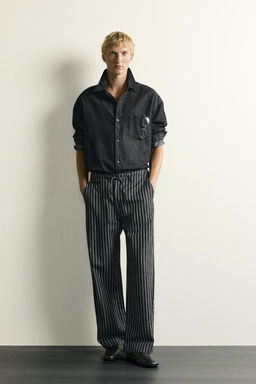 PANTAL?N DENIM ALGOD?N - LINO RAYAS / Azul