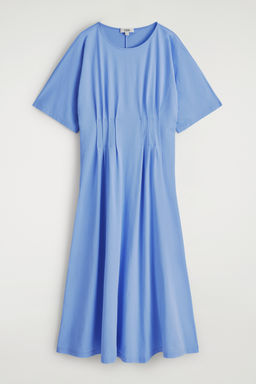 VESTIDO DE ALGOD?N CON DETALLES PLISADOS