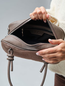 Замшевая сумка Curl DBR 31363 капучино  фото 13