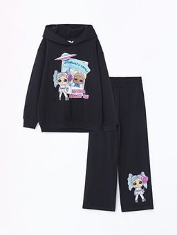 Bisiklet Yaka LOL Surprise OMG Lisansl? K?z ?ocuk Sweatshirt ve E?ofman Alt? Tak?m?