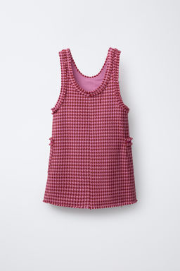 TEXTURED FRAYED PINAFORE DRESS - Zara фото 2