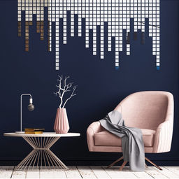 Зеркало настенное «Квадратики», на клеевой основе, акриловое, 392 шт., 2×2 см