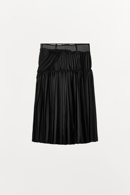 FALDA MIDI COMBINADA PLIEGUES / Negro - Zara фото 6