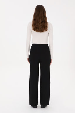 KadДn Siyah Loose Fit Triko Pantolon