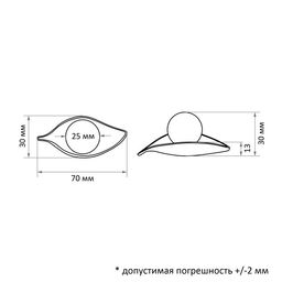 Ручка-кнопка мебельная CAPPIO RK134, мебельная, графит/золото
