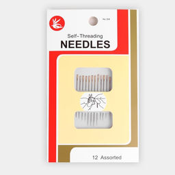 Цена за 12 шт. Иглы швейные, d=0.8 мм, с золотым ушком, самовдеваемые, 12 шт.