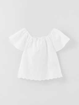 Kay?k Yaka K?sa Kollu K?z ?ocuk Bluz