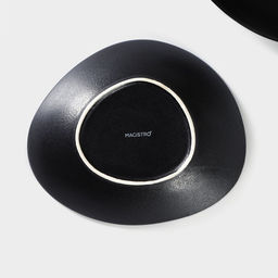 Тарелки глубокие Magistro Carbon, 17.5×15 см, набор 2 шт., фарфор, чёрные