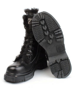 04-YPM5822A BLACK Ботинки зимние женские (натуральная кожа, натуральный мех) - Фабричный китай фото 9