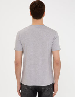 Серая футболка узкого кроя с круглым вырезом - Cacharel фото 3