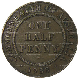 1/2 пенни 1938 года Австралия