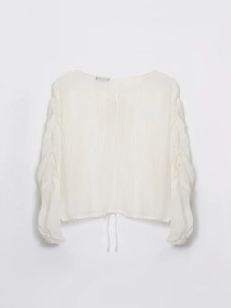 Блуза из тенселя с цветком / Zarina