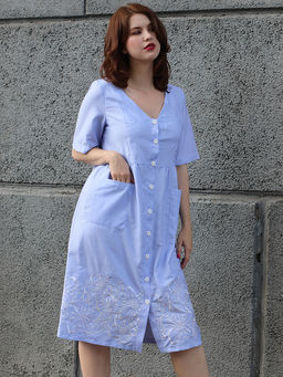 Платье летнее голубого цвета - Almond фото 4