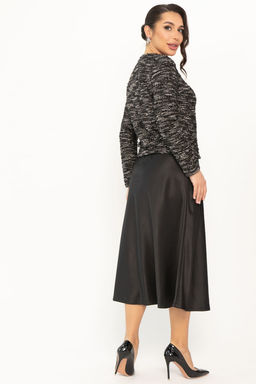 Костюм с атласной юбкой Лизетт (черный) К14677-10М - Lt collection фото 3
