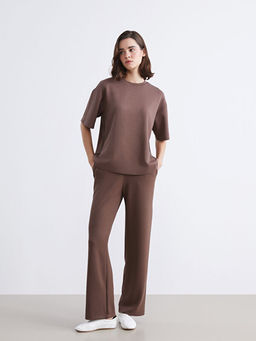 Bisiklet Yaka Nak??l? Oversize Kad?n Ti??rt