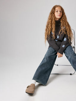 ACOOLA / Брюки джинсовые (утепленные) детские для девочек Zeya синий фото 4