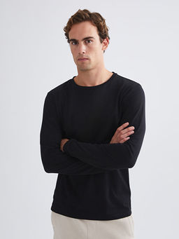 Bisiklet Yaka Uzun Kollu Erkek Ti??rt