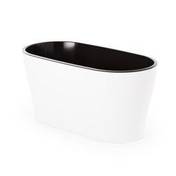 Горшок цветочный "Лея" 4л овальный двойной (с автополивом) (белый) М8559