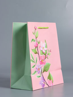 Пакет подарочный ламинированный «Нежный комплимент», розовый, 18×22.3×10 см