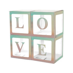 Набор коробок для воздушных шаров Love, перламутр, 30*30*30 см, в упаковке 4 шт. - Страна карнавалия фото 3