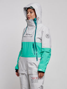 Горнолыжный комбинезон женский зимний зеленого цвета 2320Z