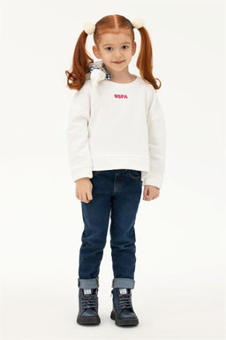U. S. Polo Assn Толстовка с круглым вырезом Kids Ecru Basic - U.s. polo assn фото 4