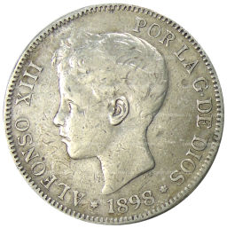 5 песет 1898 года Испания