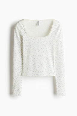 Top de algod?n con ribete de picot - H&m фото 4