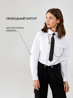 20210260125, Блузка детская для девочек Fizra, белый
