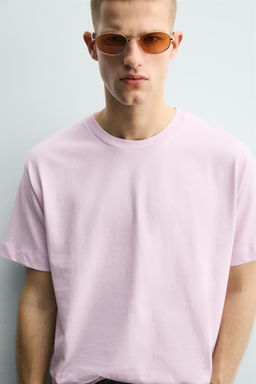 CAMISETA BORDADO ESTAMPADO COMBINADOS / lavanda-blanco