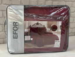 КПБ EFOR SATIN BORDO с одеялом бордовый евро  фото 2