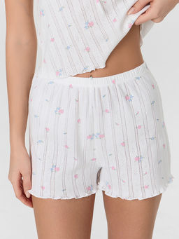 Комплект домашний женский белый с цветочным принтом - Mark formelle фото 5