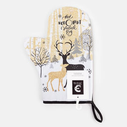 Варежка-прихватка Новогодние олени 20х28см,саржа, 100% х/л, ватин 250г/м2 - Этель фото 5