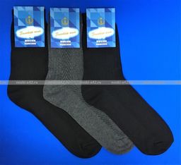 Цена за 10 пар. Золотая игла носки мужские с-203 серые 25  фото 21