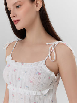 Сорочка ночная женская белая с цветочным принтом - Mark formelle фото 4