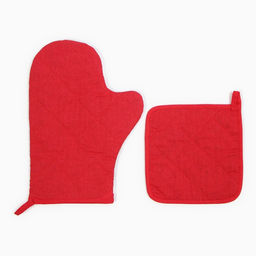 Набор кух. Доляна Грибы: варежка 20х28 см, прихватка 17х17 см, 35% хл, 65% пэ  фото 3