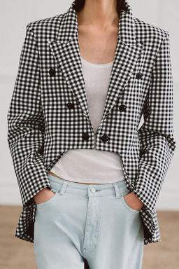 BLAZER ASIM?TRICA ZW COLLECTION / Negro / Blanco - Zara фото 5