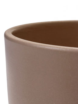 Горшок цветочный с поддоном 2,5 л, d18/h16 см капучино керамика, "Туман" (М)