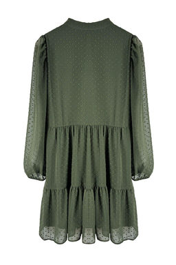 Trendyolmilla Siyah Duz Genis Kesim Puantiye Sifon Kumasl? Dokuma K?sl?k Elbise TWOAW25EL00276  фото 7